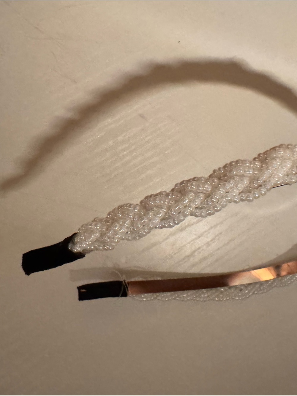 Beaded Braided White Headband - Women Accessories